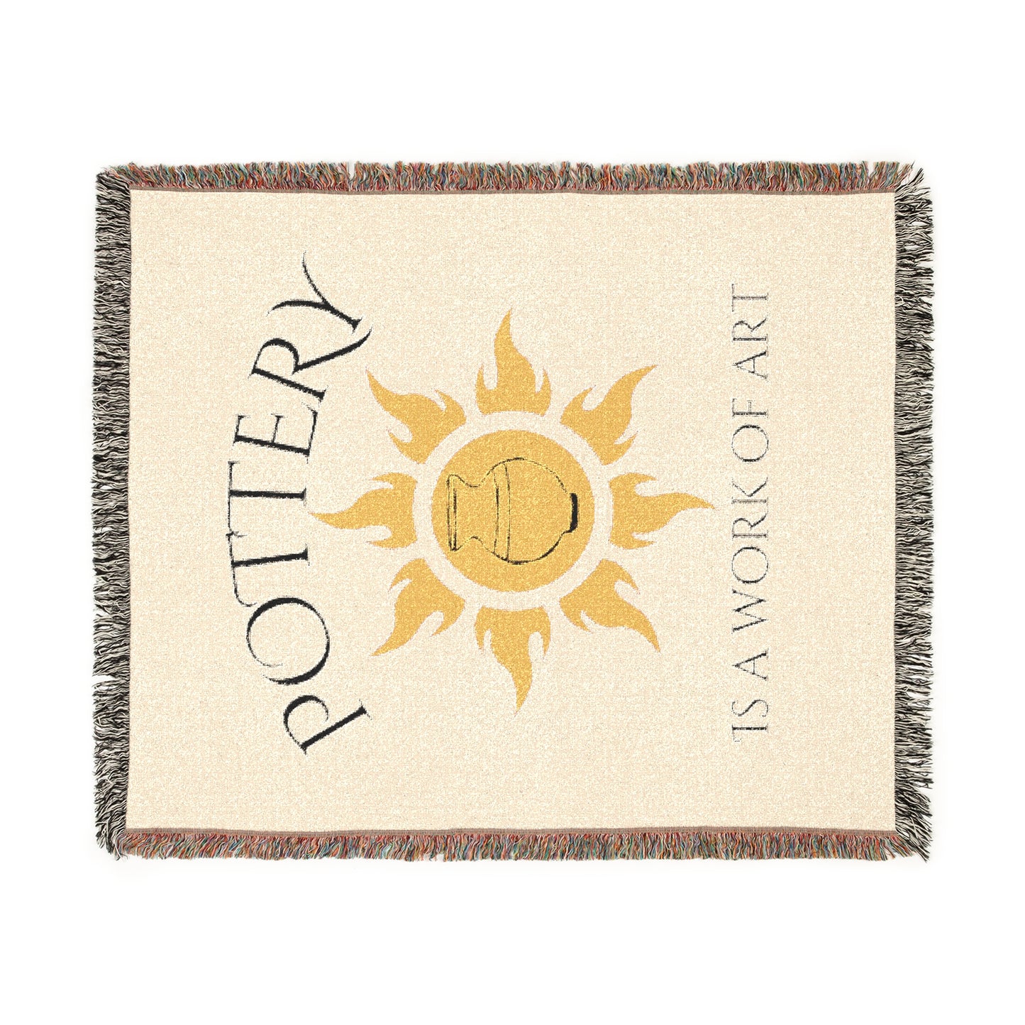 Pottery is a Work of Art Woven Blanket - Cozy Home Decor, Gift for Pottery Lovers, Artistic Throw for Couch, unique wall art
