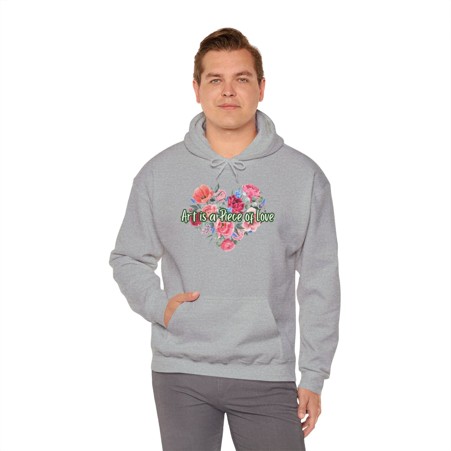 Art Is a Piece of Love Floral Hoodie