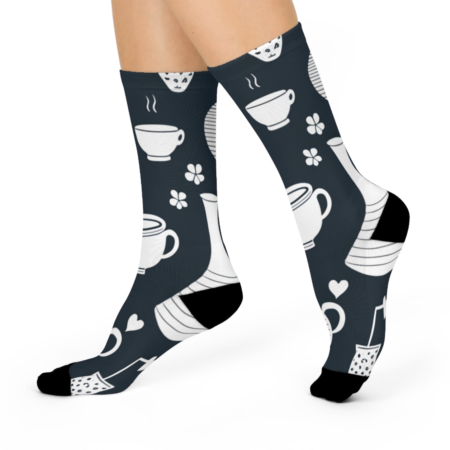 Pottery Cushioned Crew Socks with Cozy Kitchen Designs, Perfect Gift for Coffee Lovers, Fun Homewear, Stylish and Comfy, Unique Gift Idea