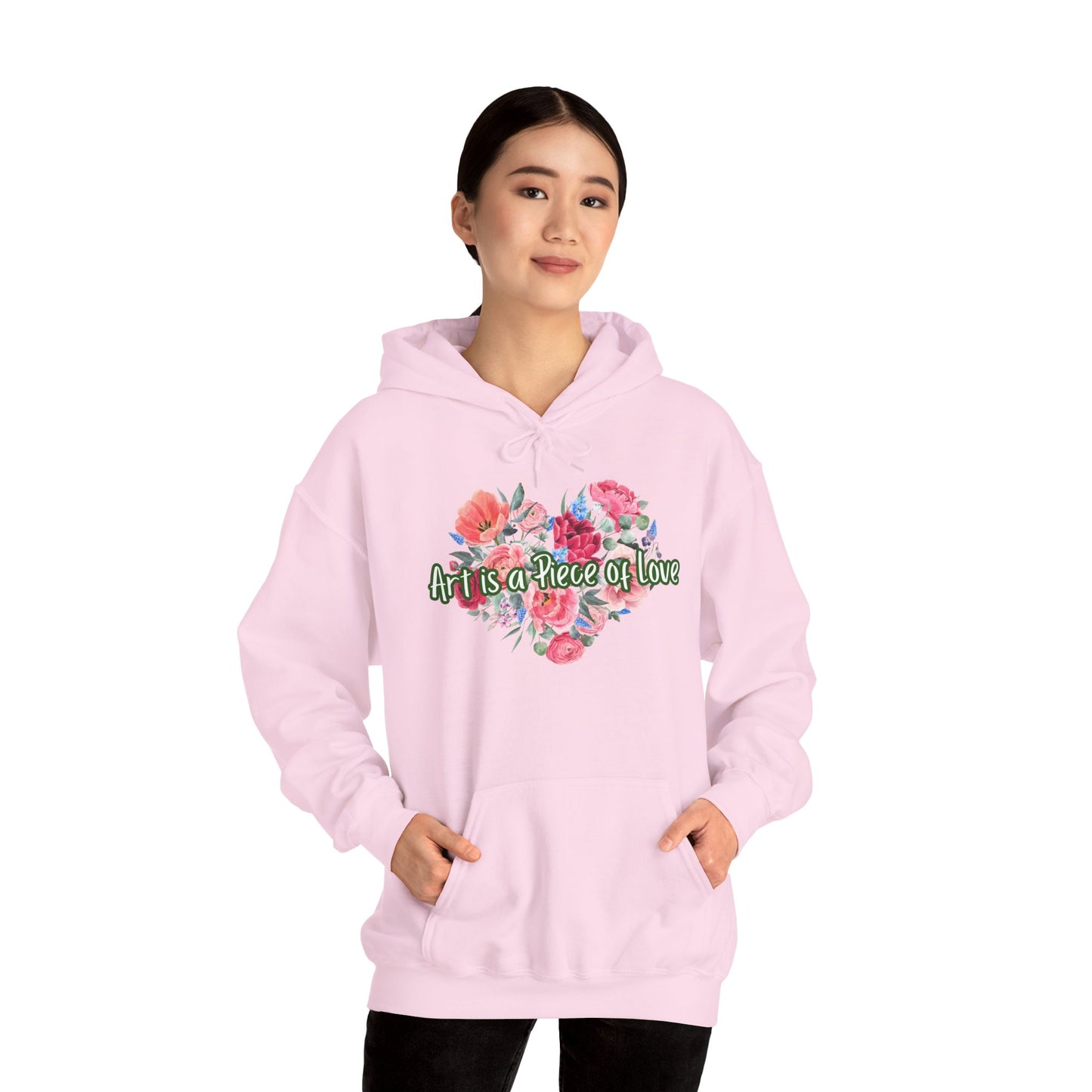 Art Is a Piece of Love Floral Hoodie