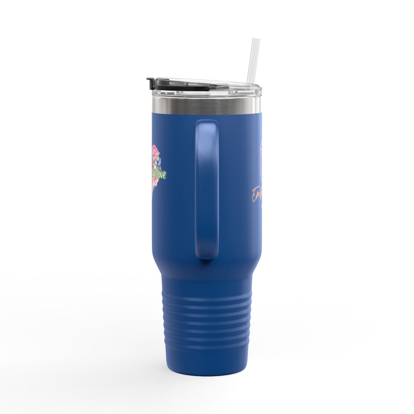 Floral Insulated Travel Mug - 40oz - "Art Is A Piece Of Love"
