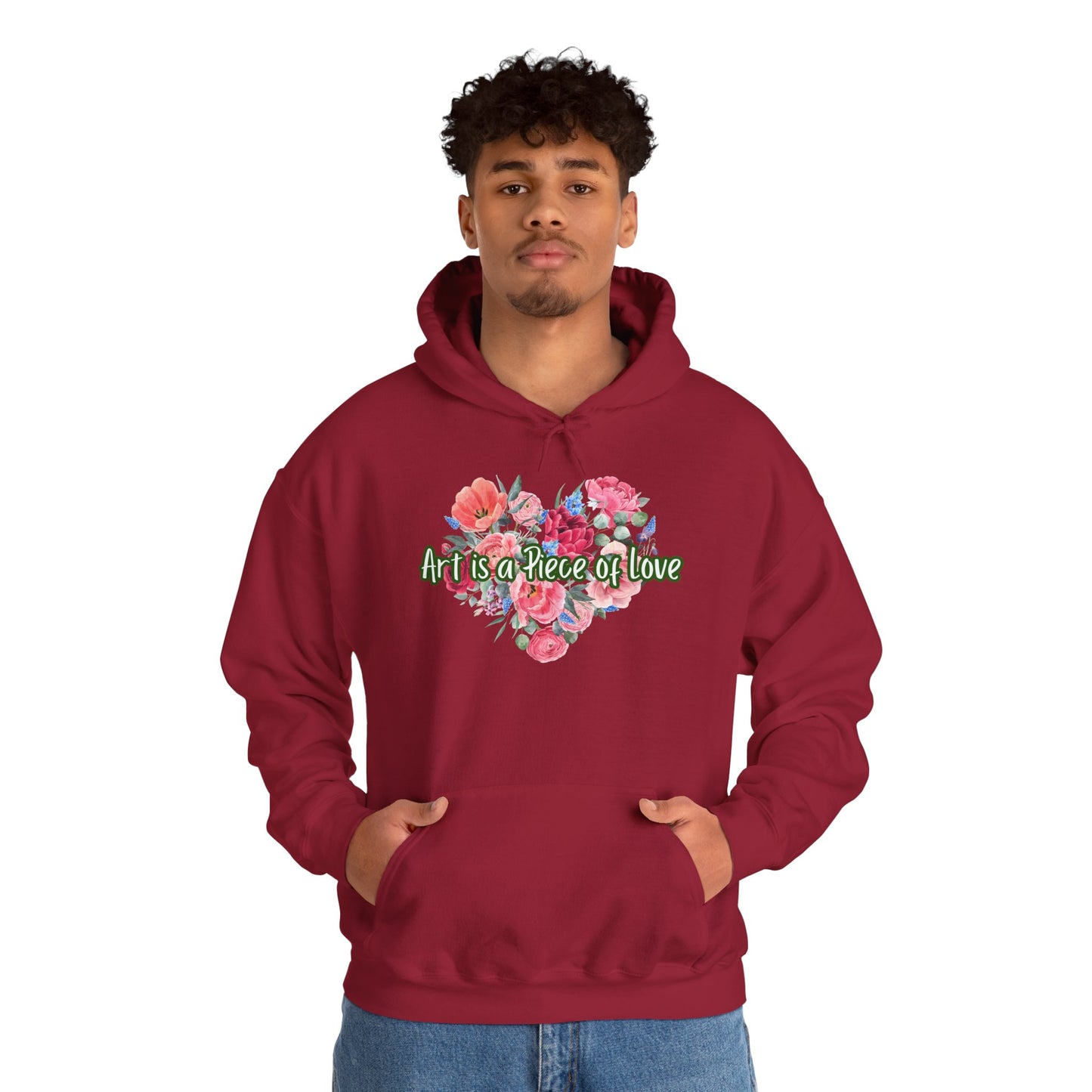 Art Is a Piece of Love Floral Hoodie
