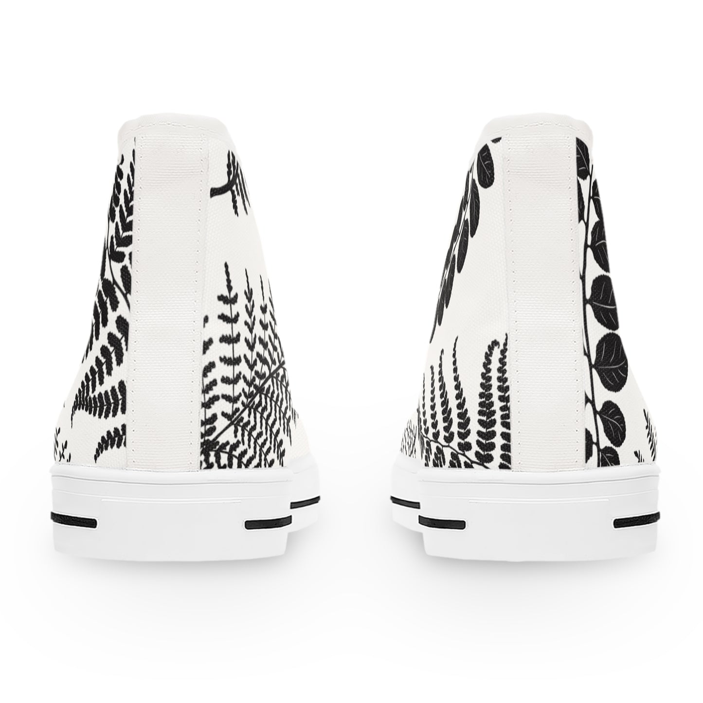 Fern Print High Top Sneakers for Women - Stylish Casual Fashion Footwear, Everyday Sneakers, Unique Gift Idea