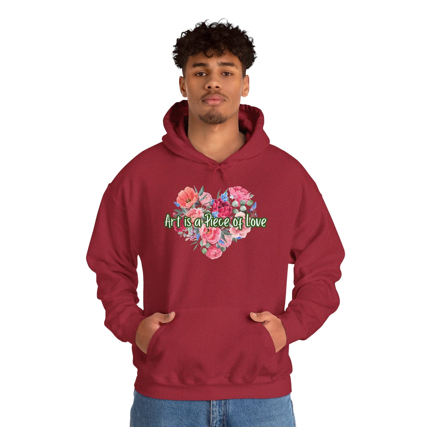 Art Is a Piece of Love Floral Hoodie