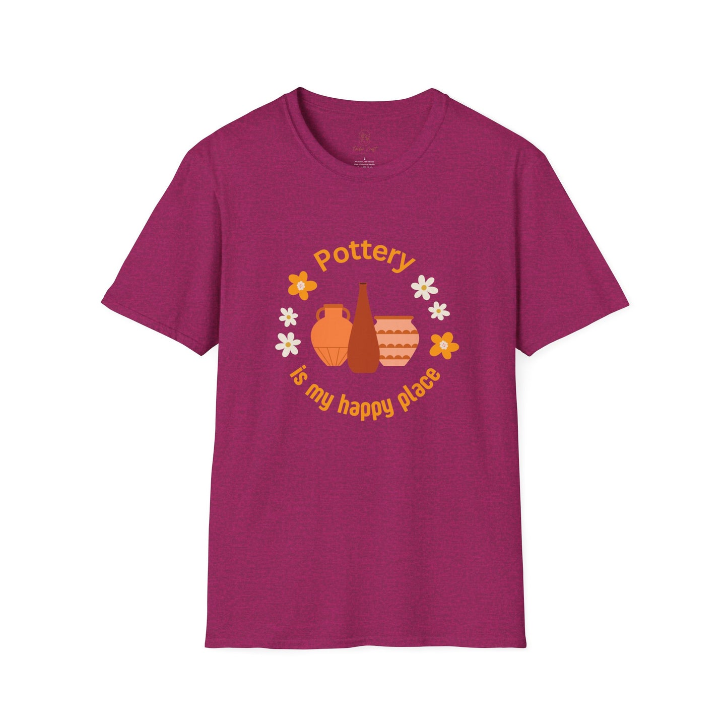 Pottery is my happy place - Unisex Softstyle T-Shirt