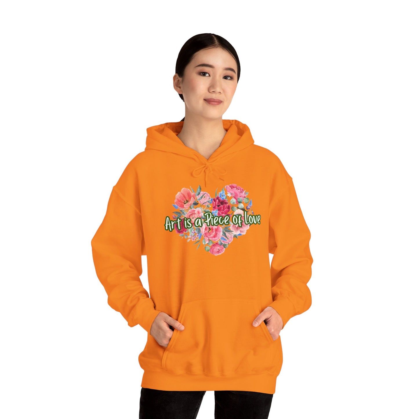Art Is a Piece of Love Floral Hoodie