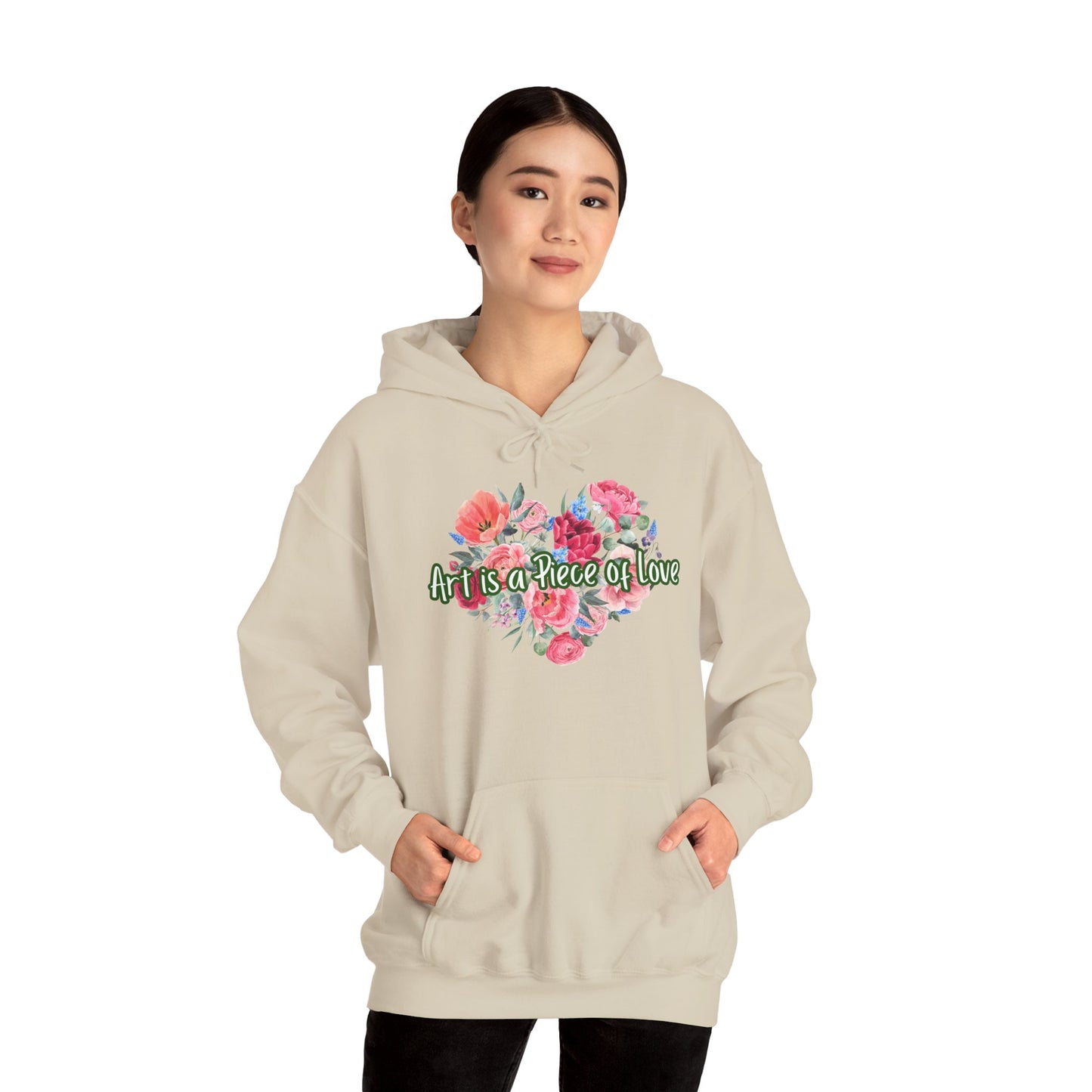 Art Is a Piece of Love Floral Hoodie