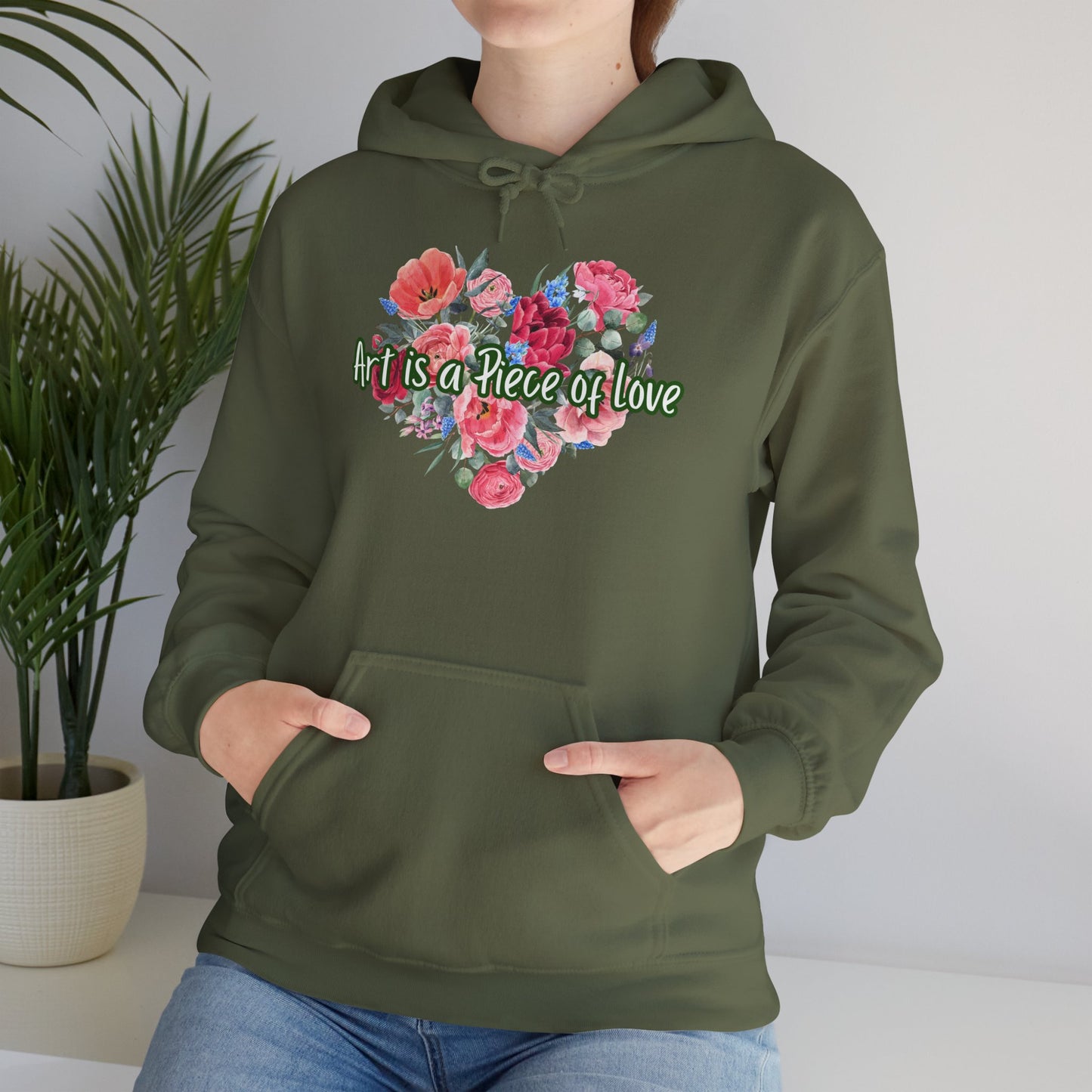 Art Is a Piece of Love Floral Hoodie