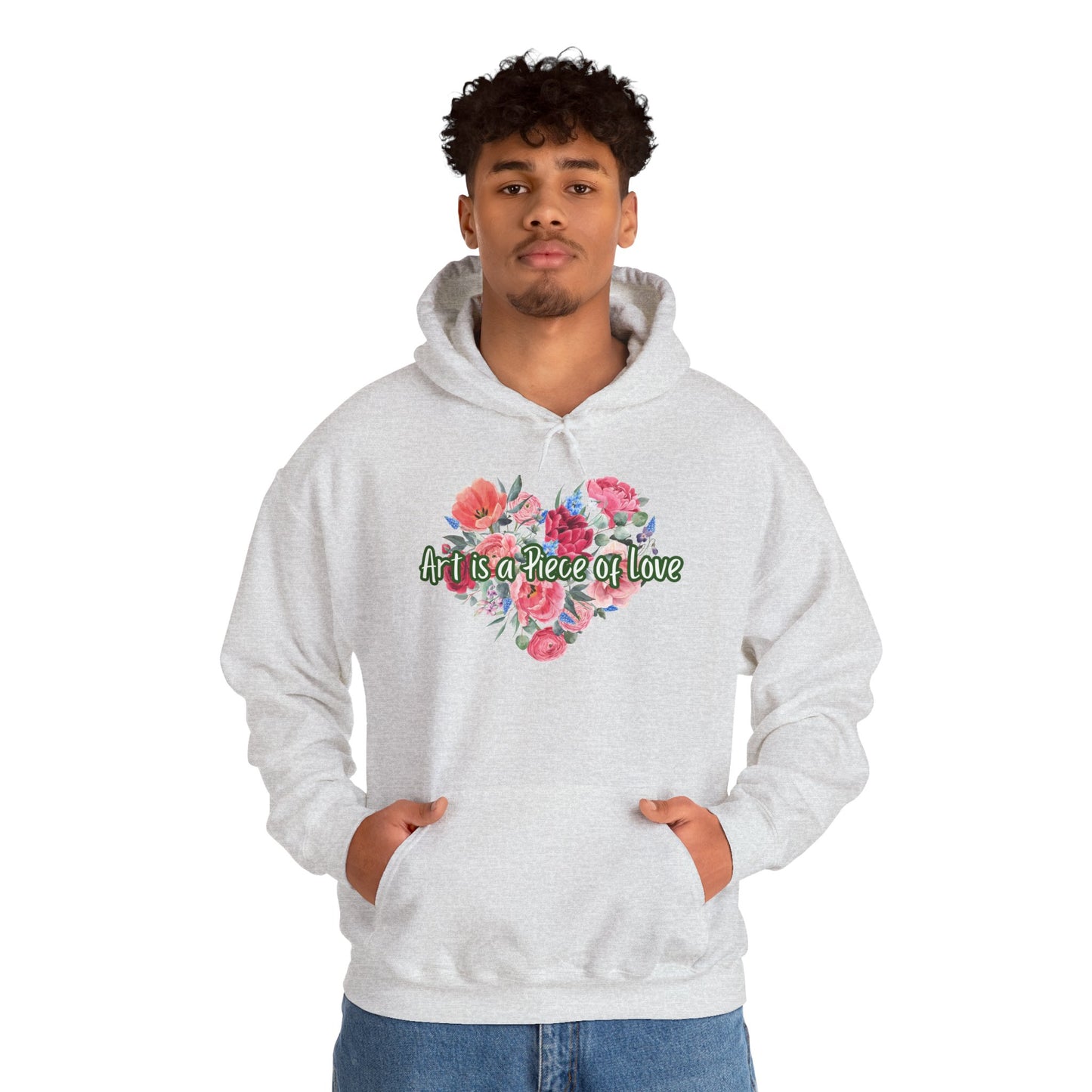Art Is a Piece of Love Floral Hoodie