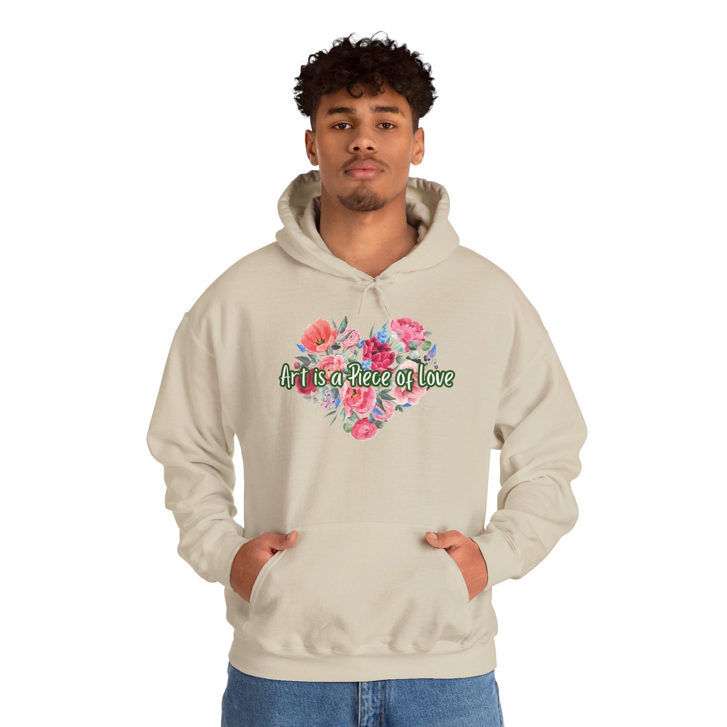 Art Is a Piece of Love Floral Hoodie