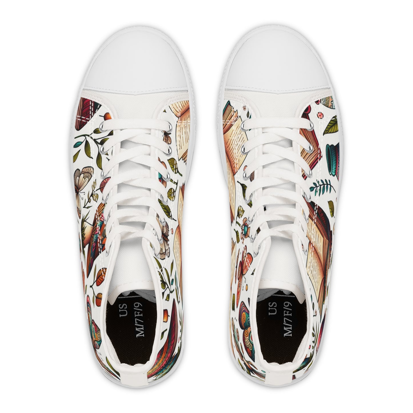 Book Lover's High Top Sneakers, Ideal for Readers, Literary Gifts, Cozy Vibes, Book Club, Unique Footwear