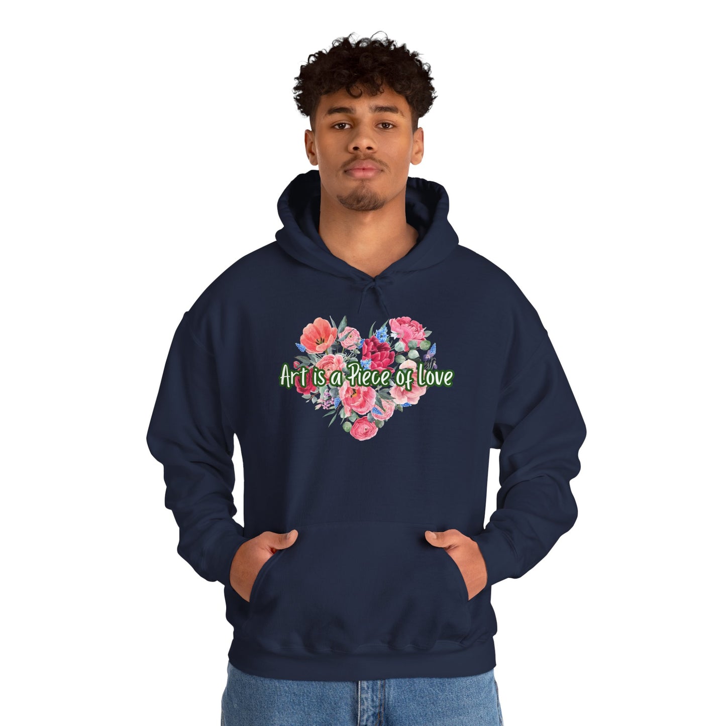 Art Is a Piece of Love Floral Hoodie