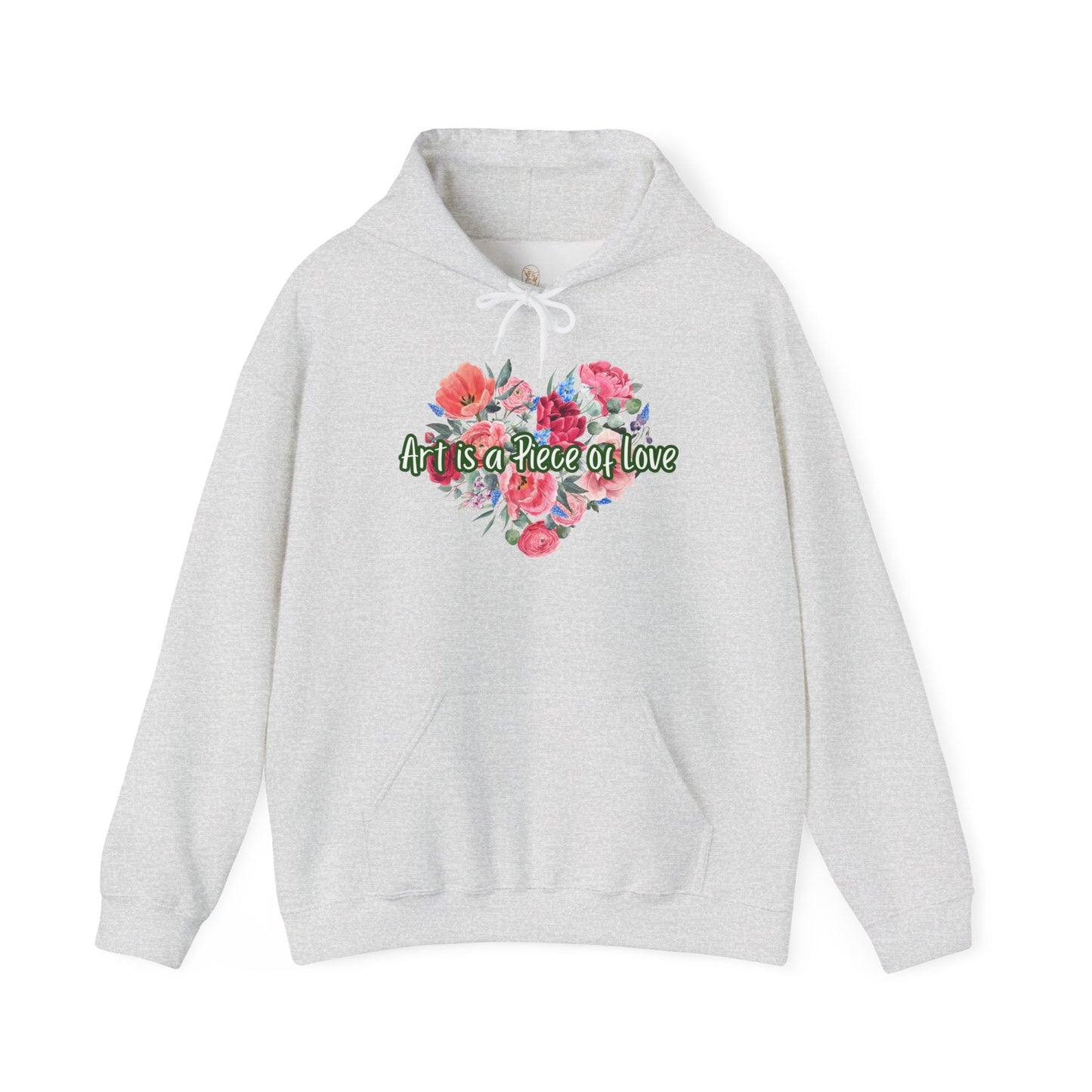Art Is a Piece of Love Floral Hoodie