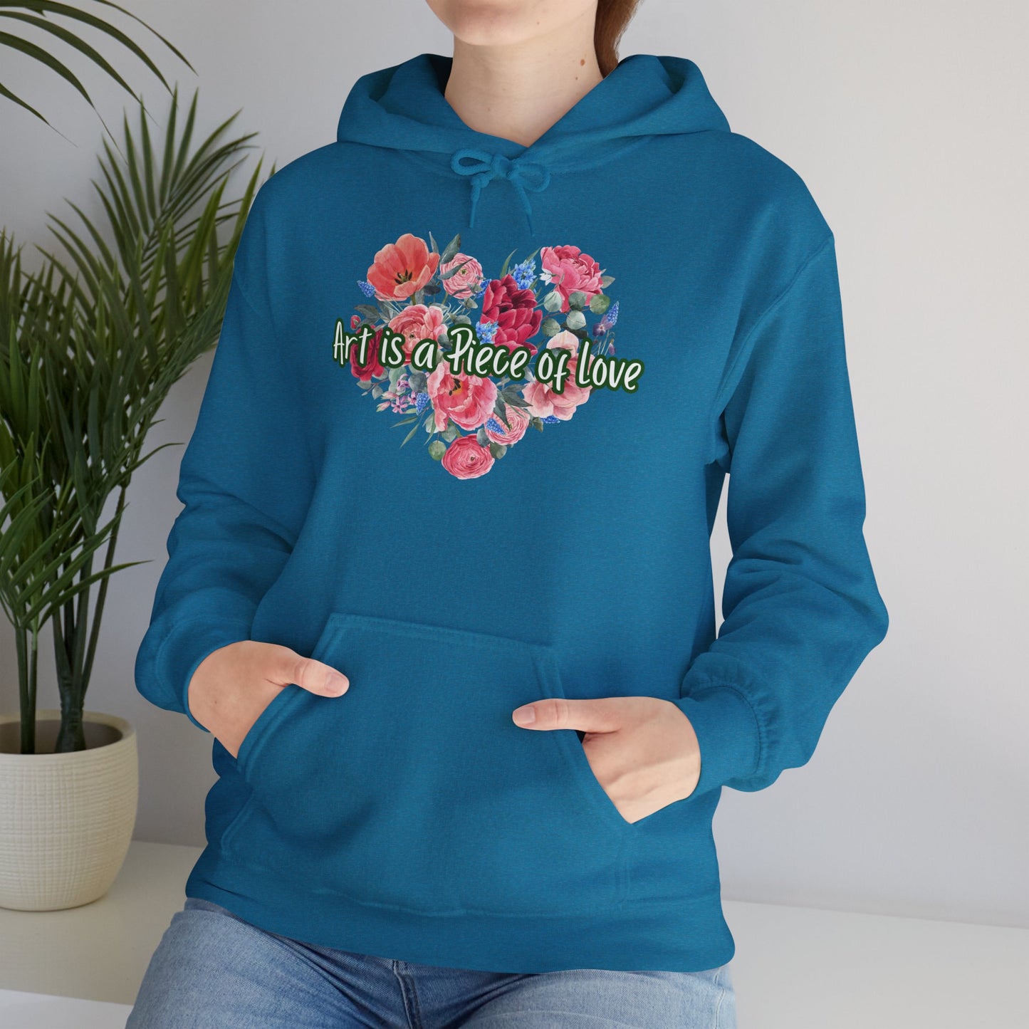 Art Is a Piece of Love Floral Hoodie