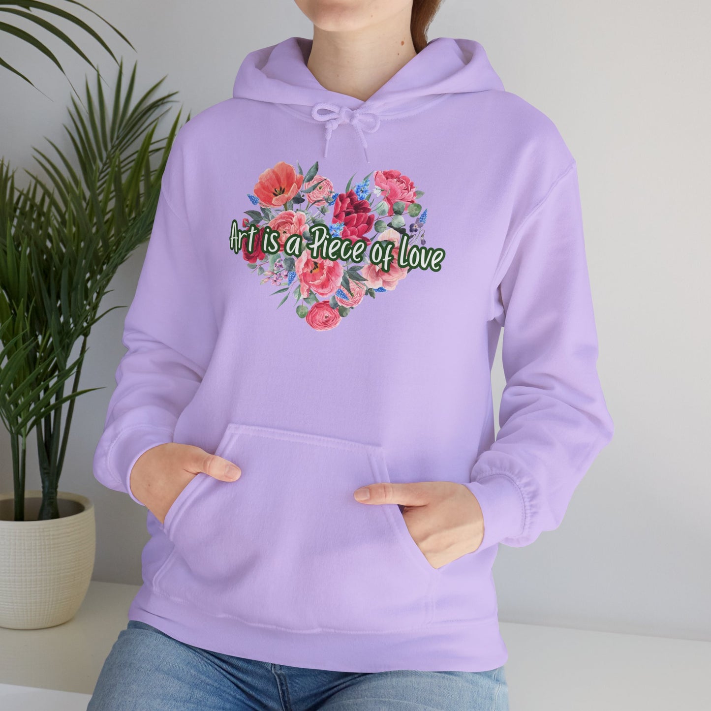Art Is a Piece of Love Floral Hoodie