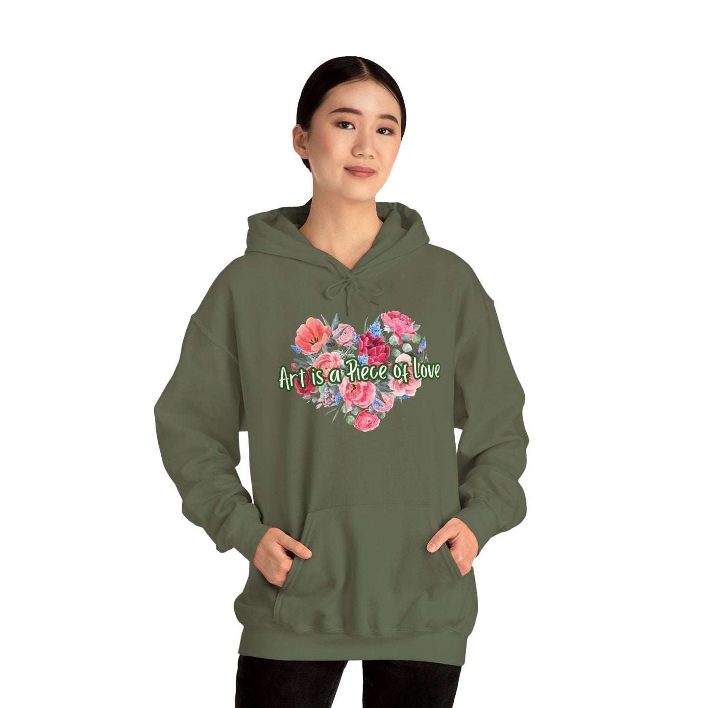 Art Is a Piece of Love Floral Hoodie