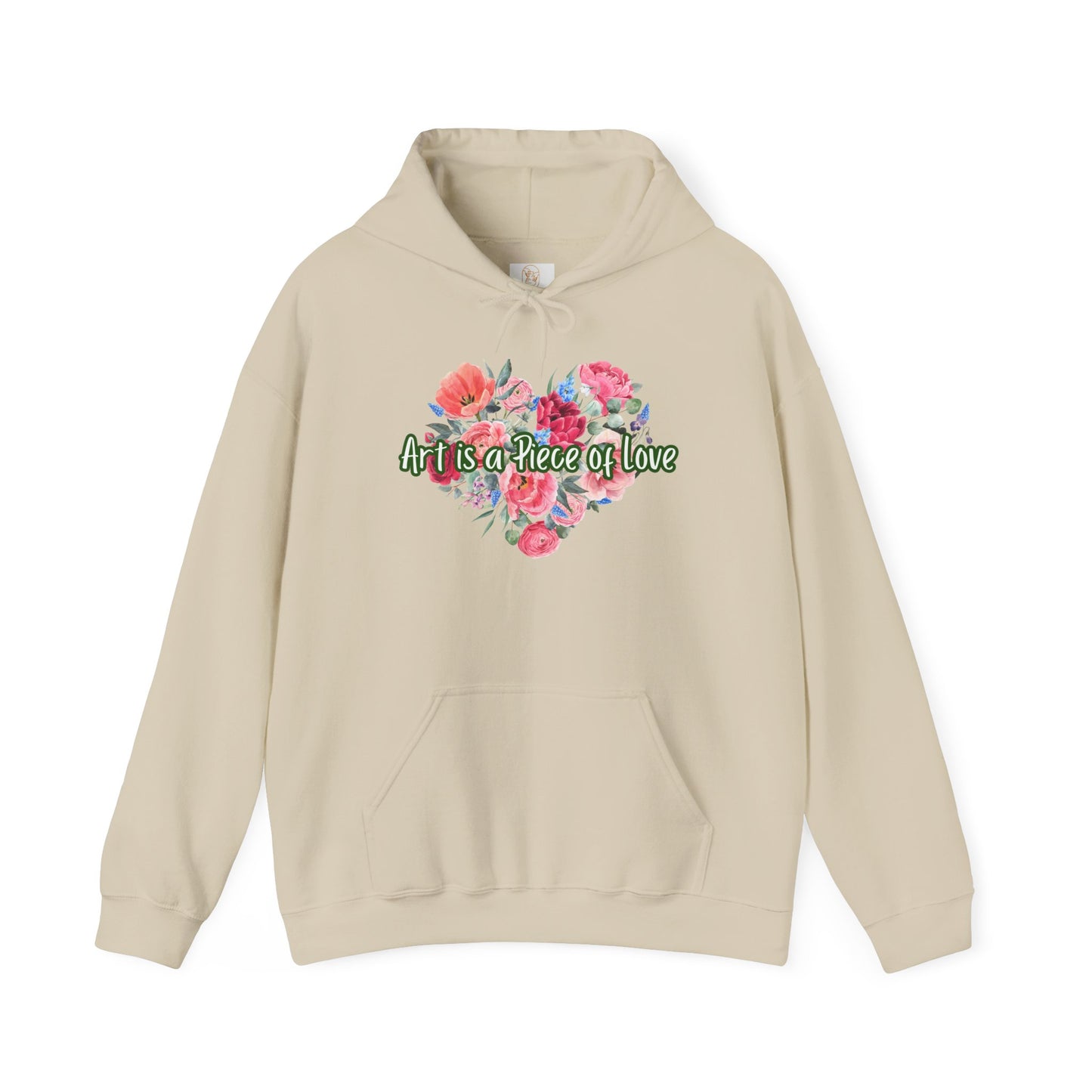 Art Is a Piece of Love Floral Hoodie