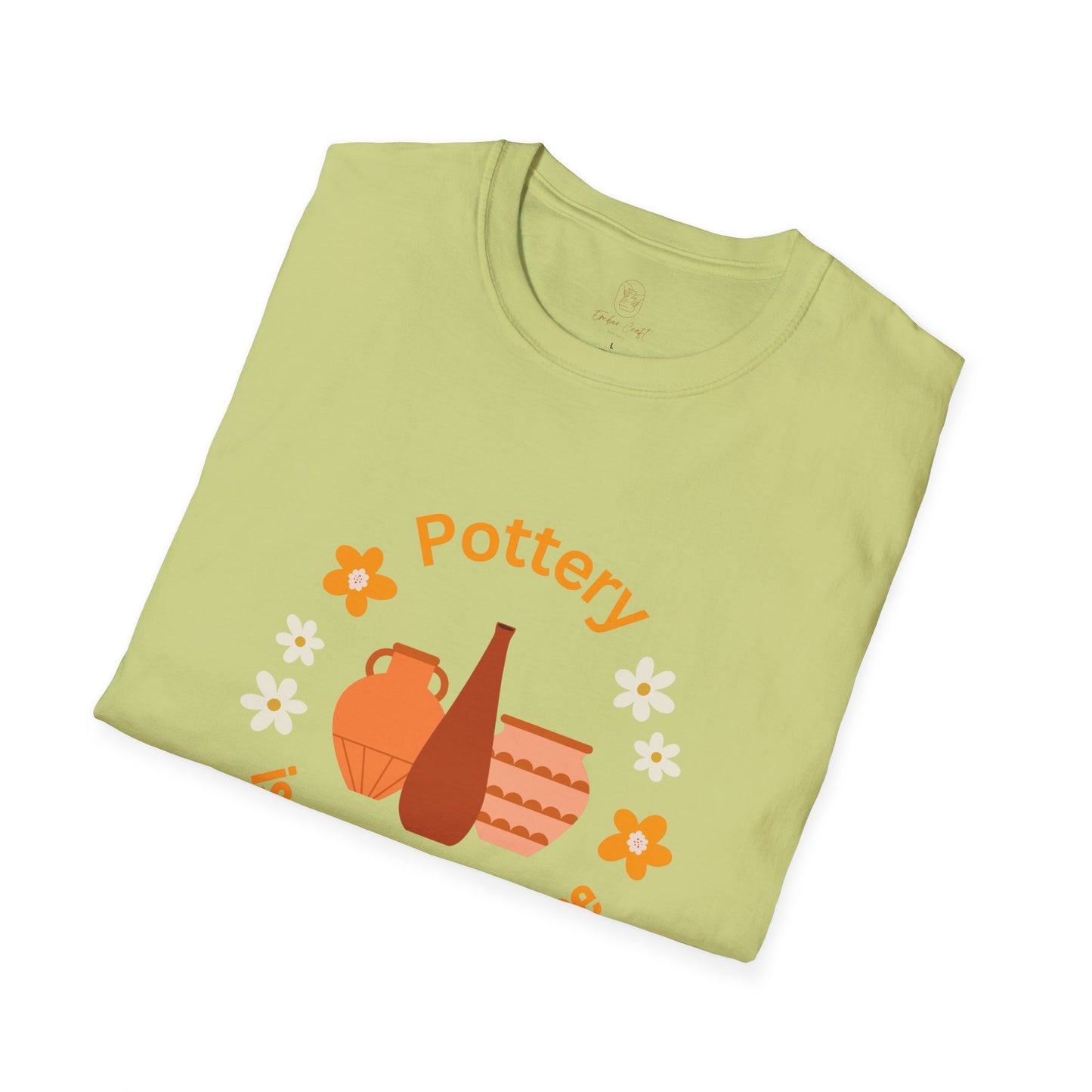 Pottery is my happy place - Unisex Softstyle T-Shirt