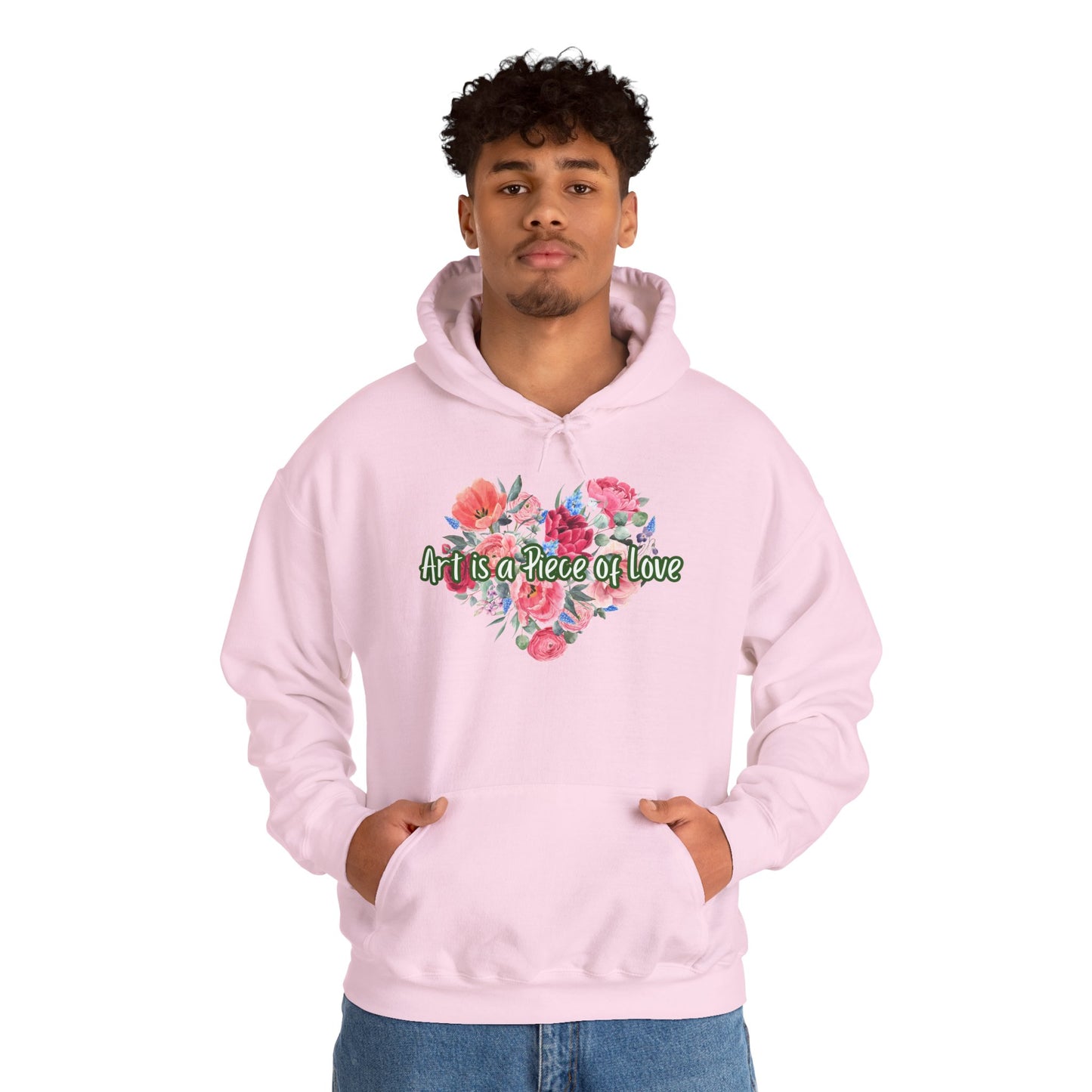 Art Is a Piece of Love Floral Hoodie