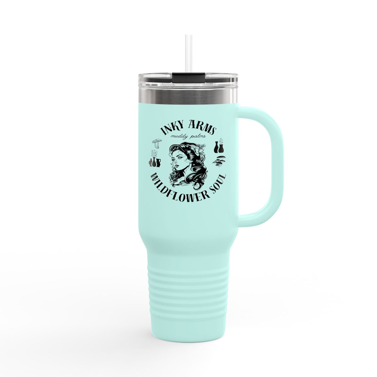 Wildflower Soul Insulated Travel Mug, 40oz - Perfect for Road Trips, Camping, Coffee Lovers, Gifts, Summer Adventures