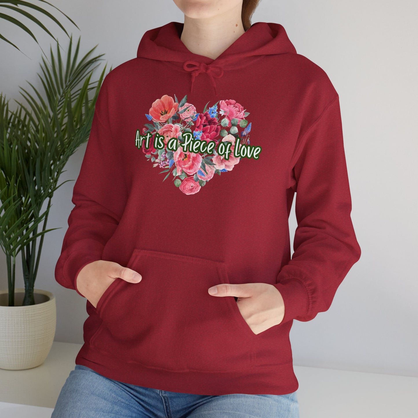 Art Is a Piece of Love Floral Hoodie