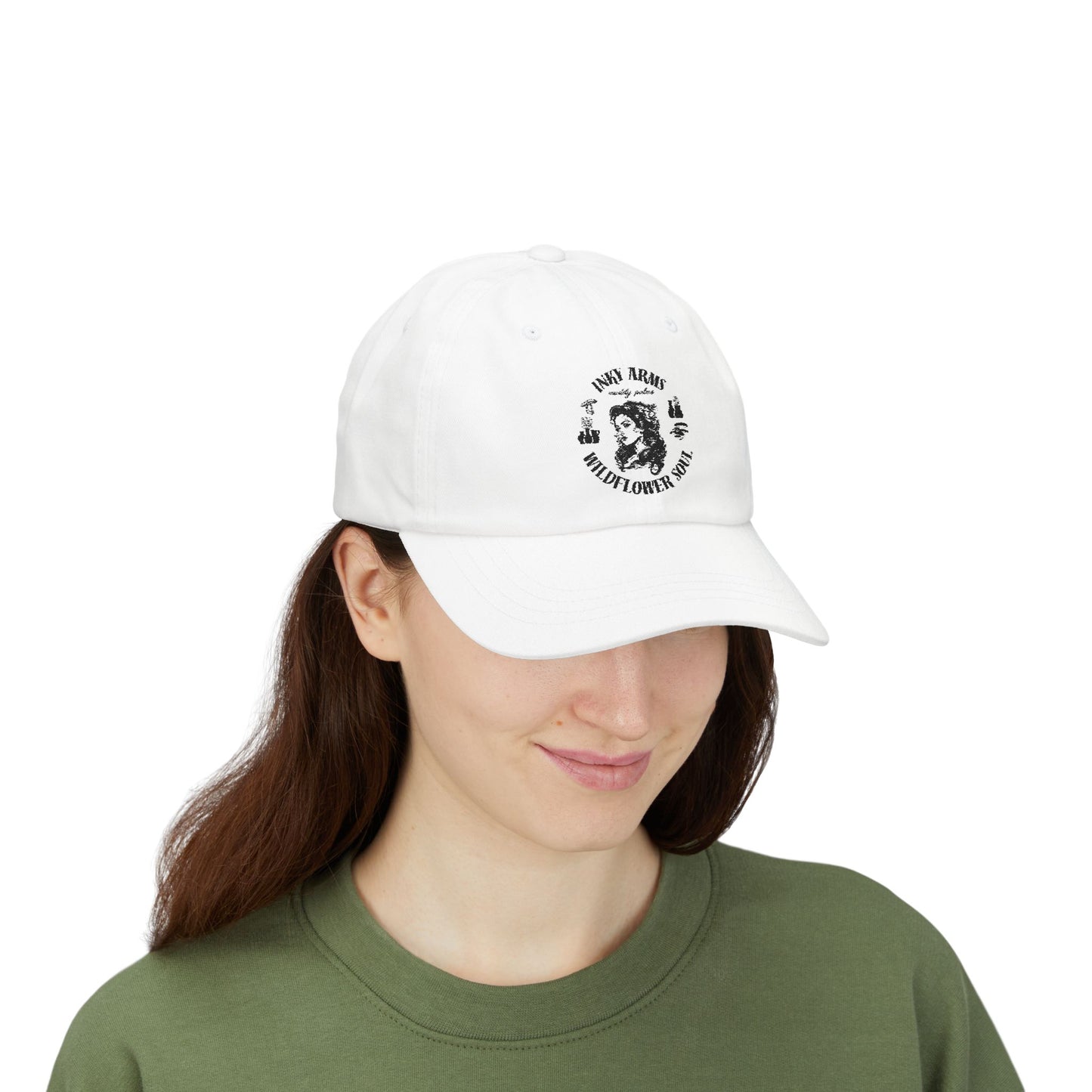 Inky Arms and Wildflower Soul Cap, Adjustable Hat for Nature Lovers, Spring Fashion Accessory, Trendy Summer Cap