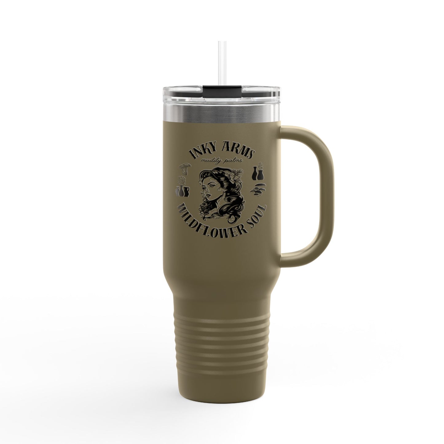 Wildflower Soul Insulated Travel Mug, 40oz - Perfect for Road Trips, Camping, Coffee Lovers, Gifts, Summer Adventures