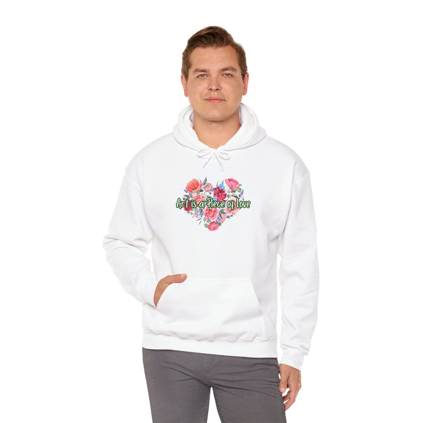 Art Is a Piece of Love Floral Hoodie