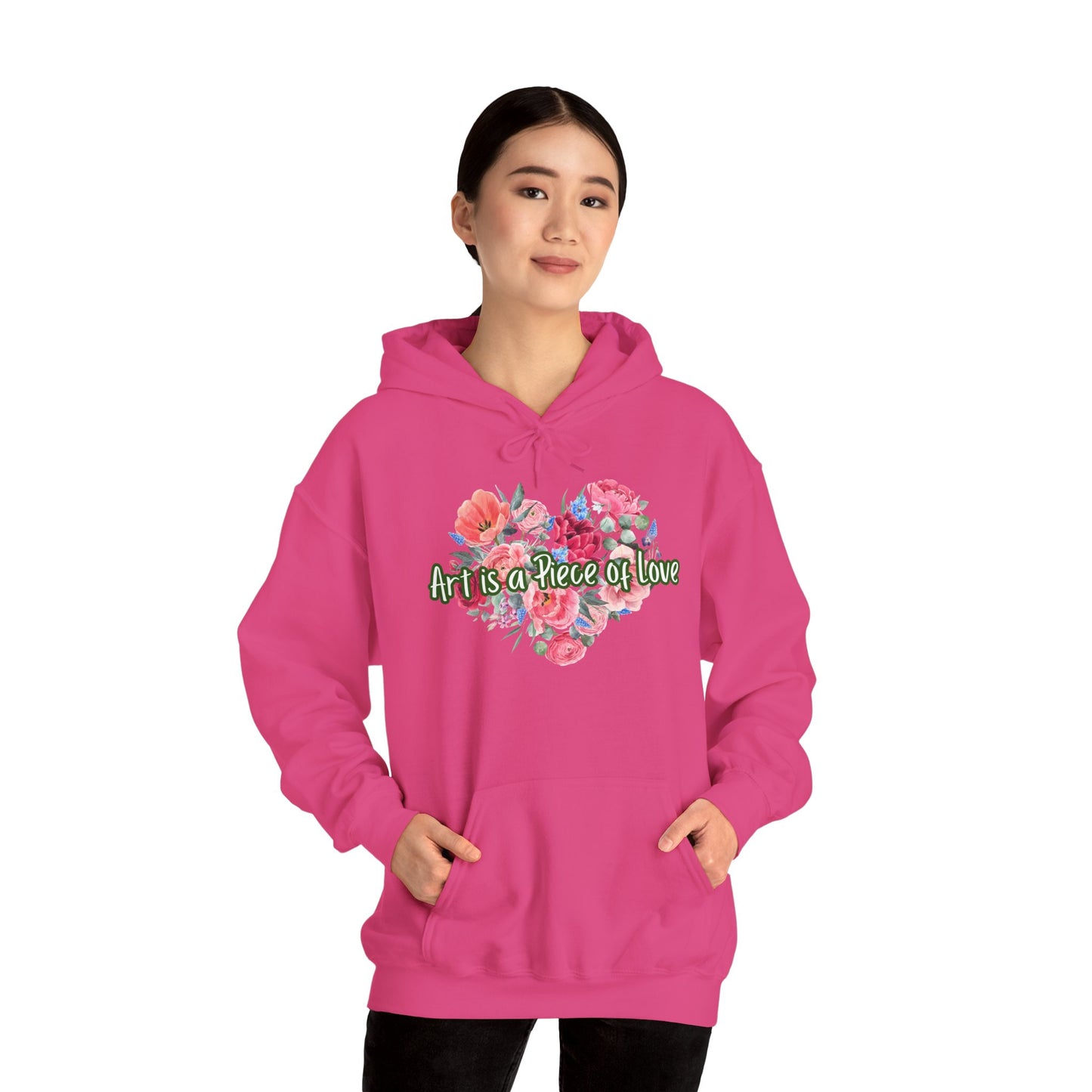 Art Is a Piece of Love Floral Hoodie