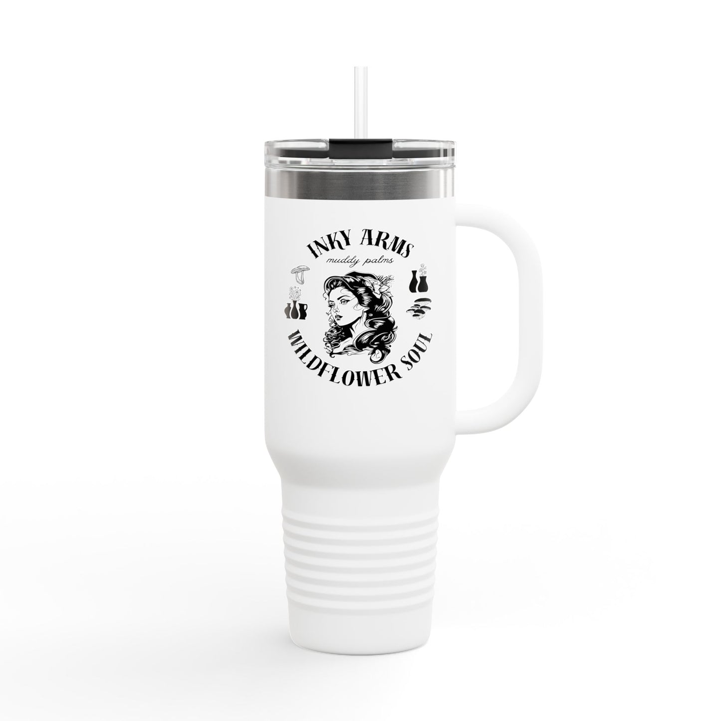 Wildflower Soul Insulated Travel Mug, 40oz - Perfect for Road Trips, Camping, Coffee Lovers, Gifts, Summer Adventures