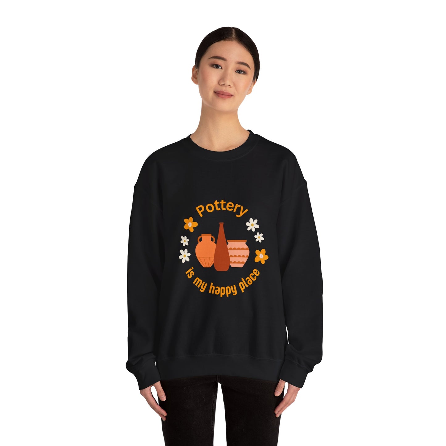 Pottery is my happy place - Unisex Crewneck Sweatshirt