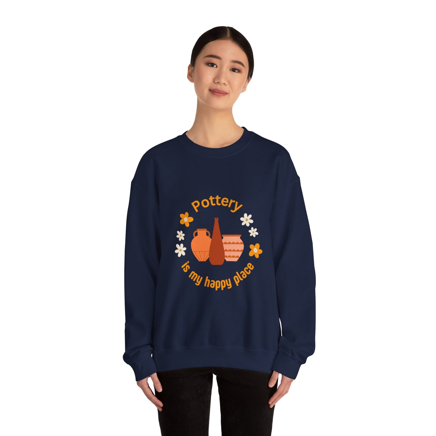 Pottery is my happy place - Unisex Crewneck Sweatshirt