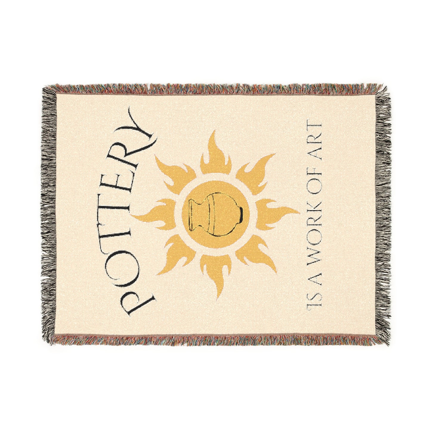 Pottery is a Work of Art Woven Blanket - Cozy Home Decor, Gift for Pottery Lovers, Artistic Throw for Couch, unique wall art