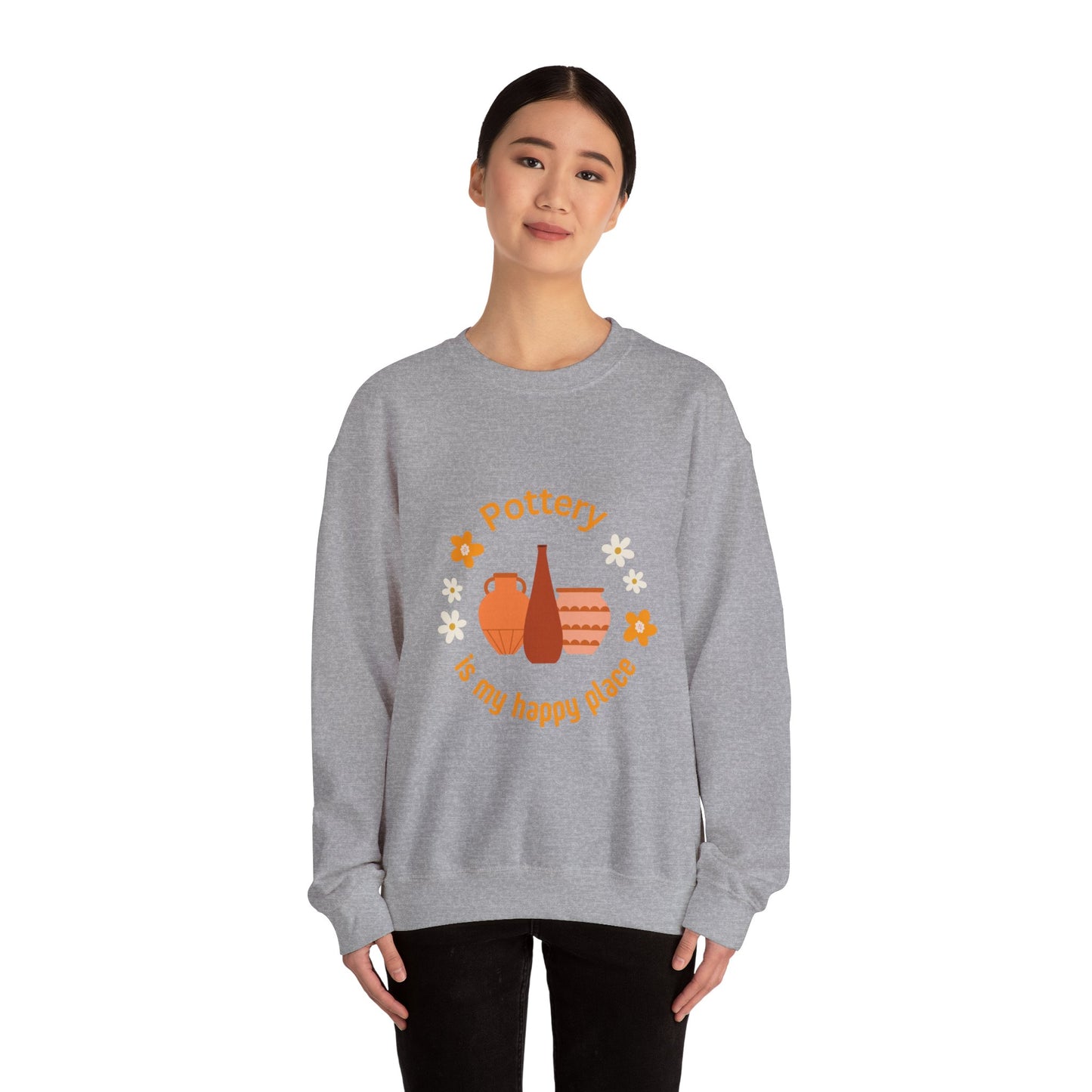 Pottery is my happy place - Unisex Crewneck Sweatshirt