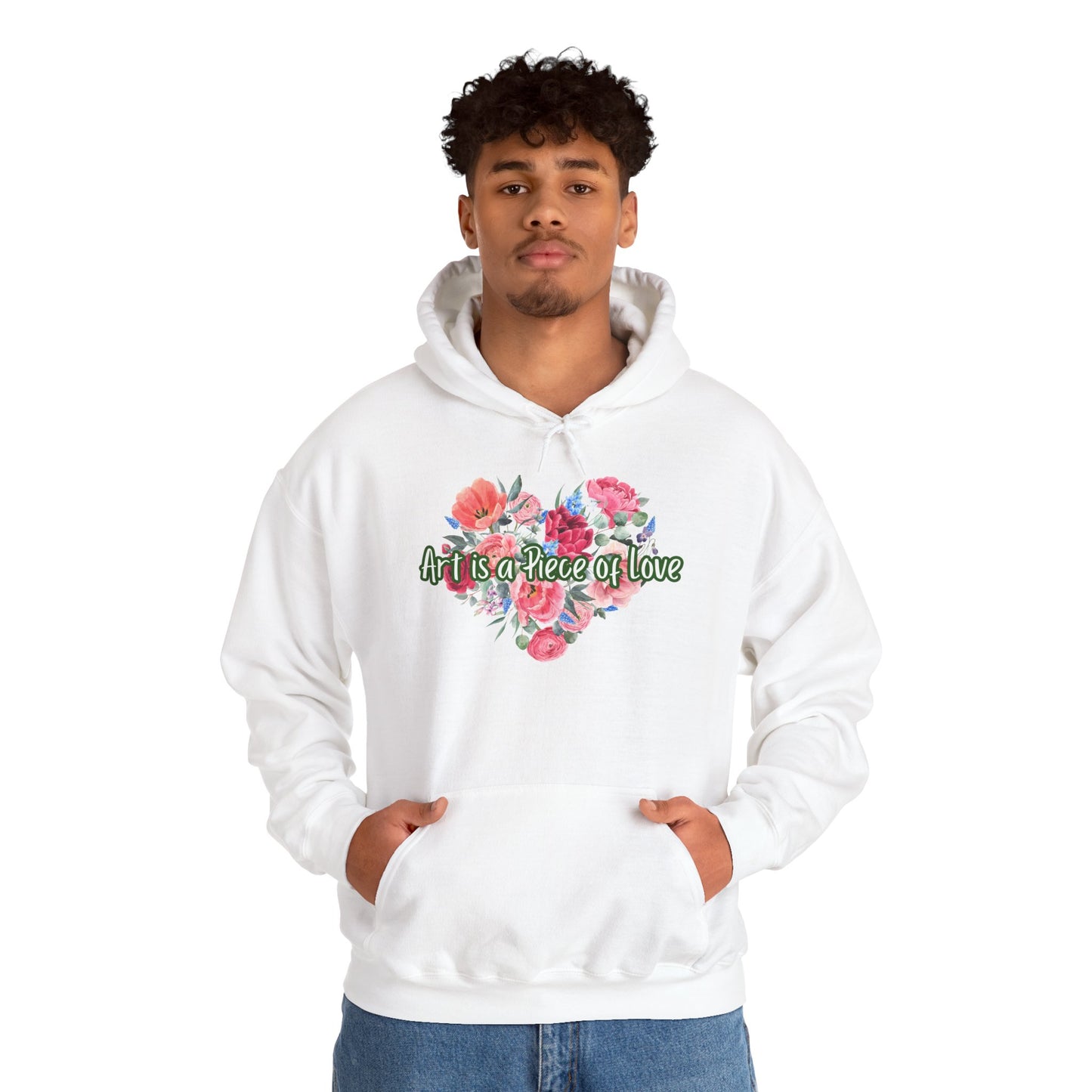 Art Is a Piece of Love Floral Hoodie