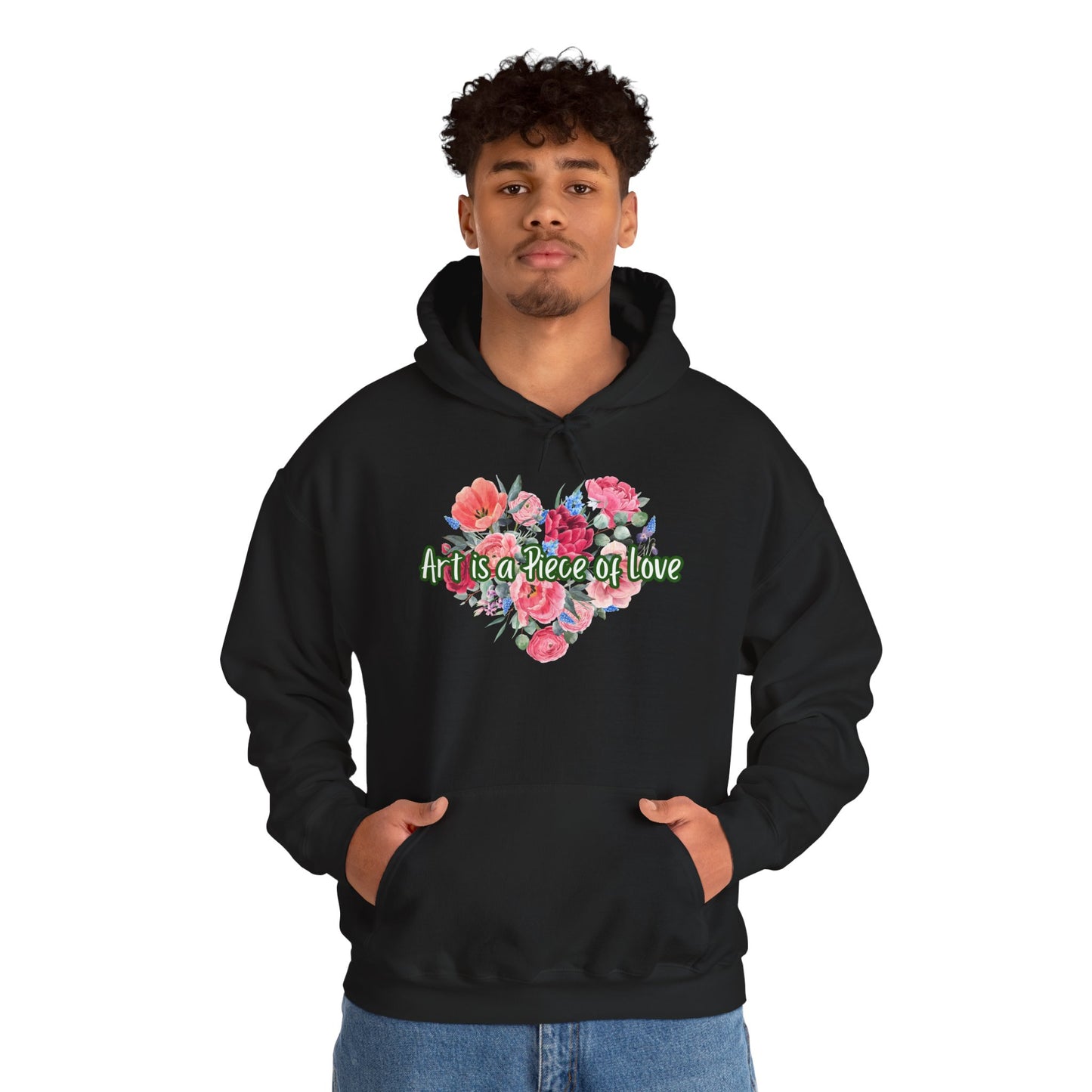 Art Is a Piece of Love Floral Hoodie
