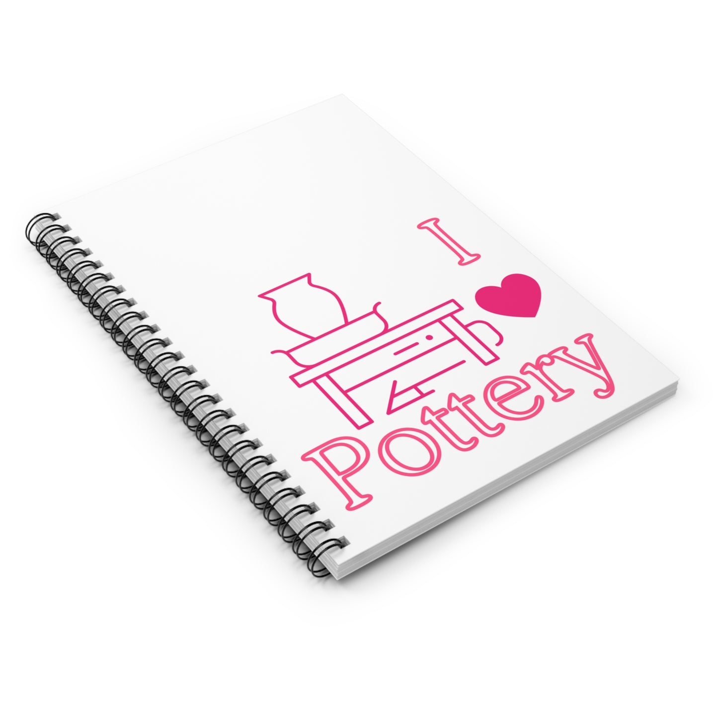 Pottery Enthusiast Spiral Notebook - I Love Pottery, Gift for Potters, Art Supplies, Studio Journal, Creative Notebook