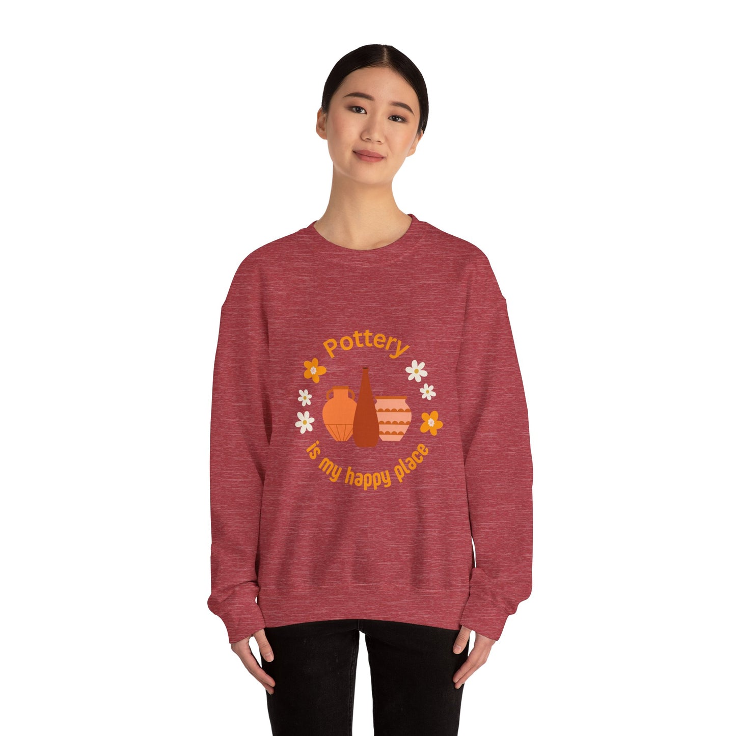 Pottery is my happy place - Unisex Crewneck Sweatshirt