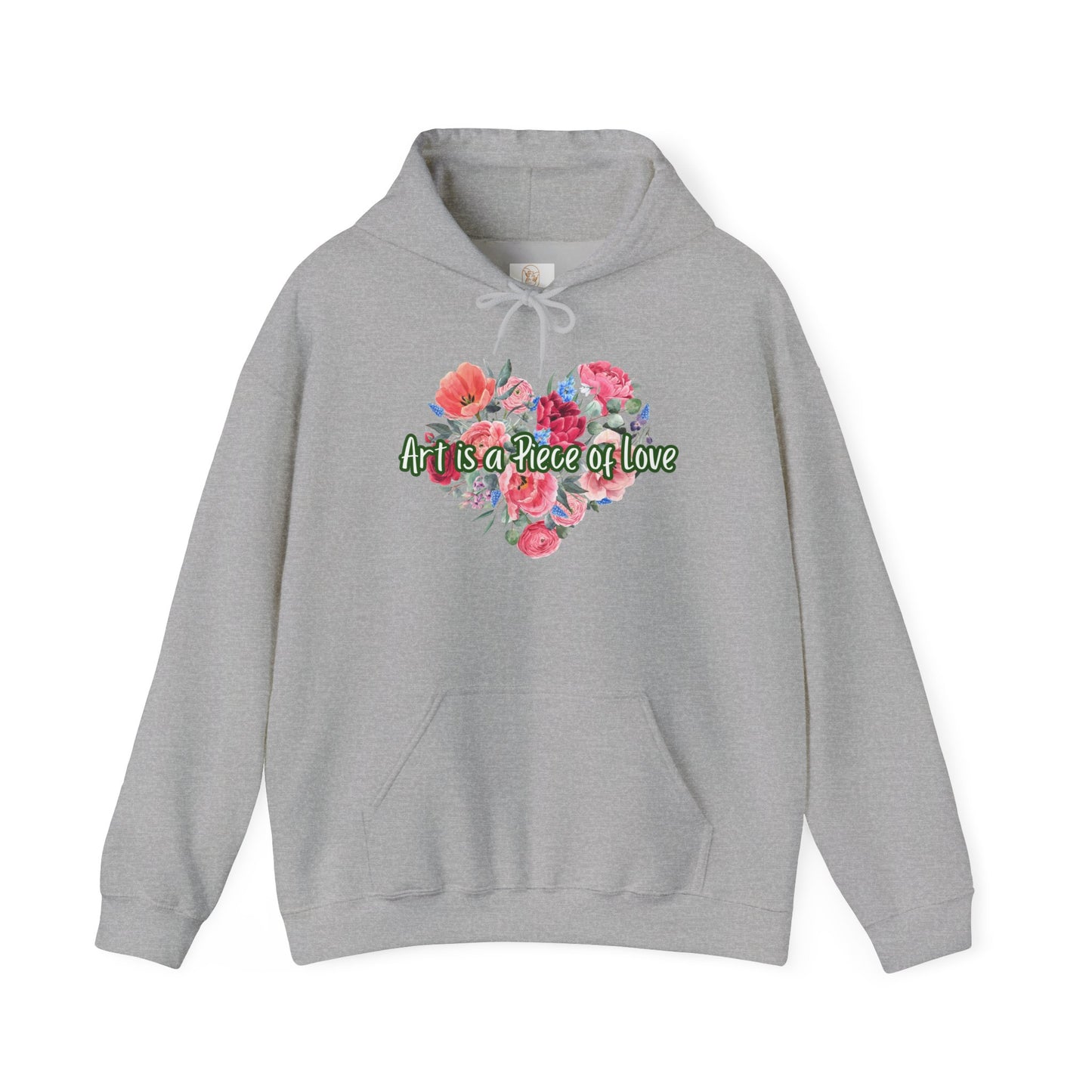 Art Is a Piece of Love Floral Hoodie