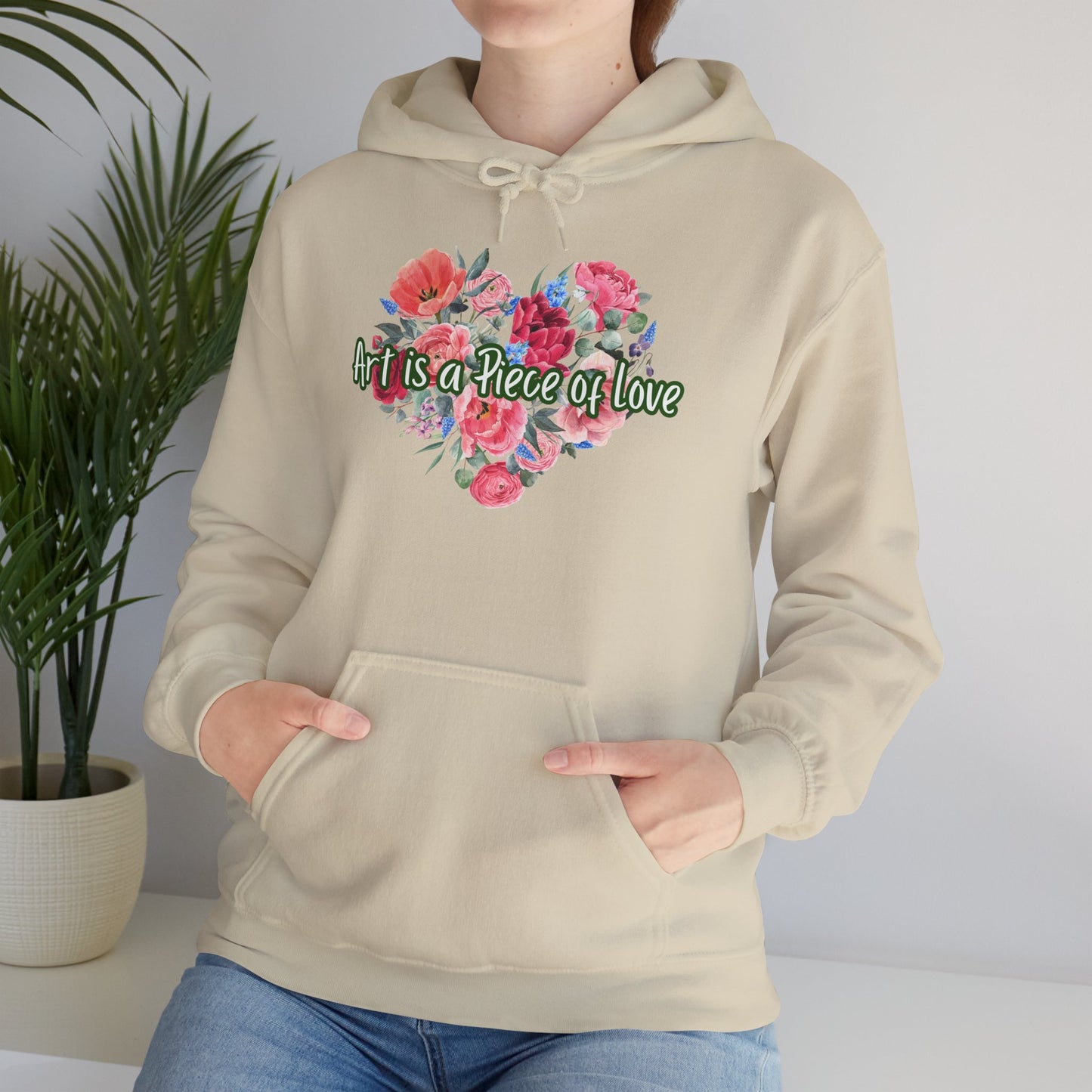 Art Is a Piece of Love Floral Hoodie