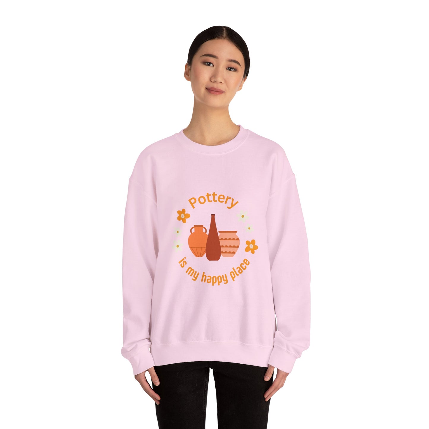 Pottery is my happy place - Unisex Crewneck Sweatshirt
