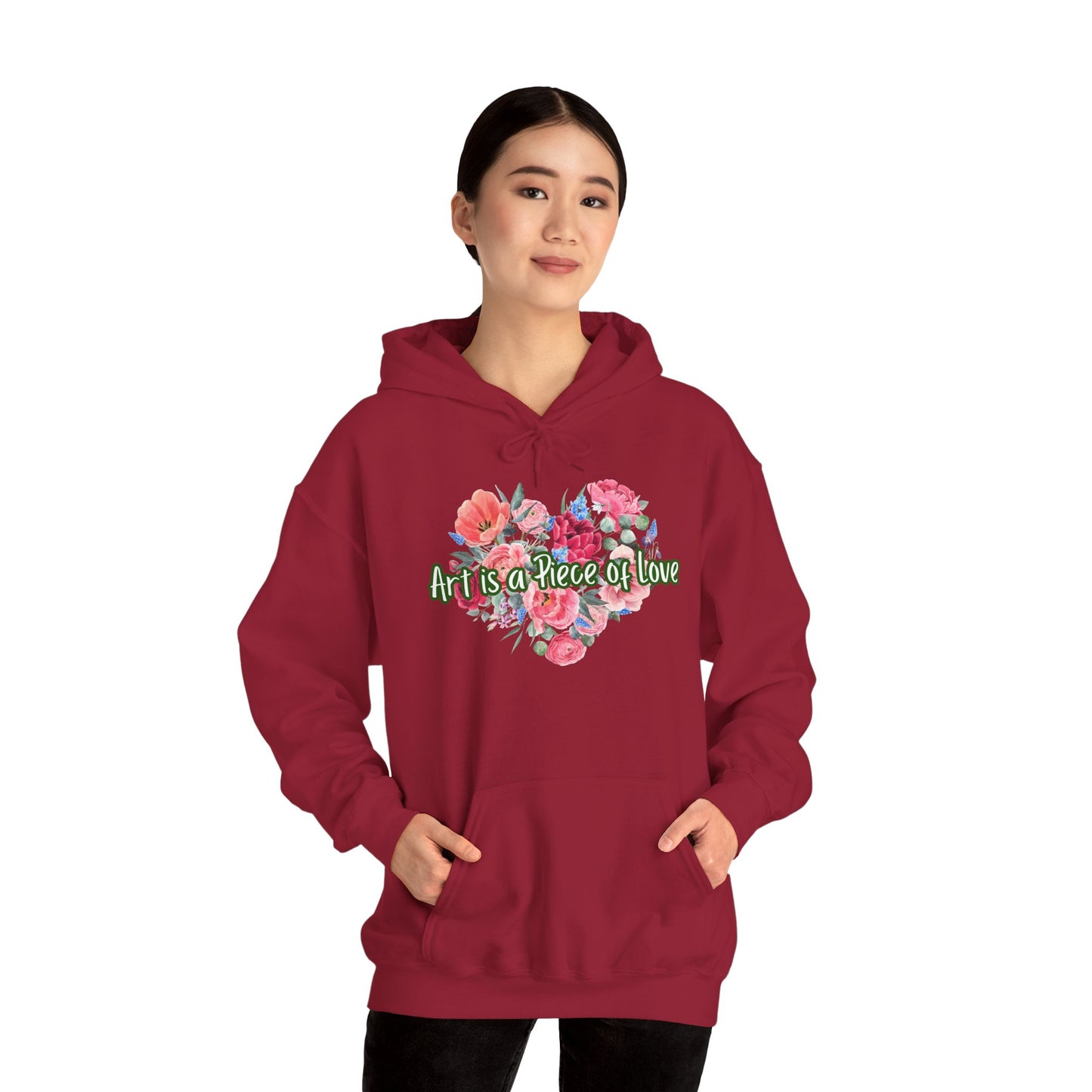 Art Is a Piece of Love Floral Hoodie