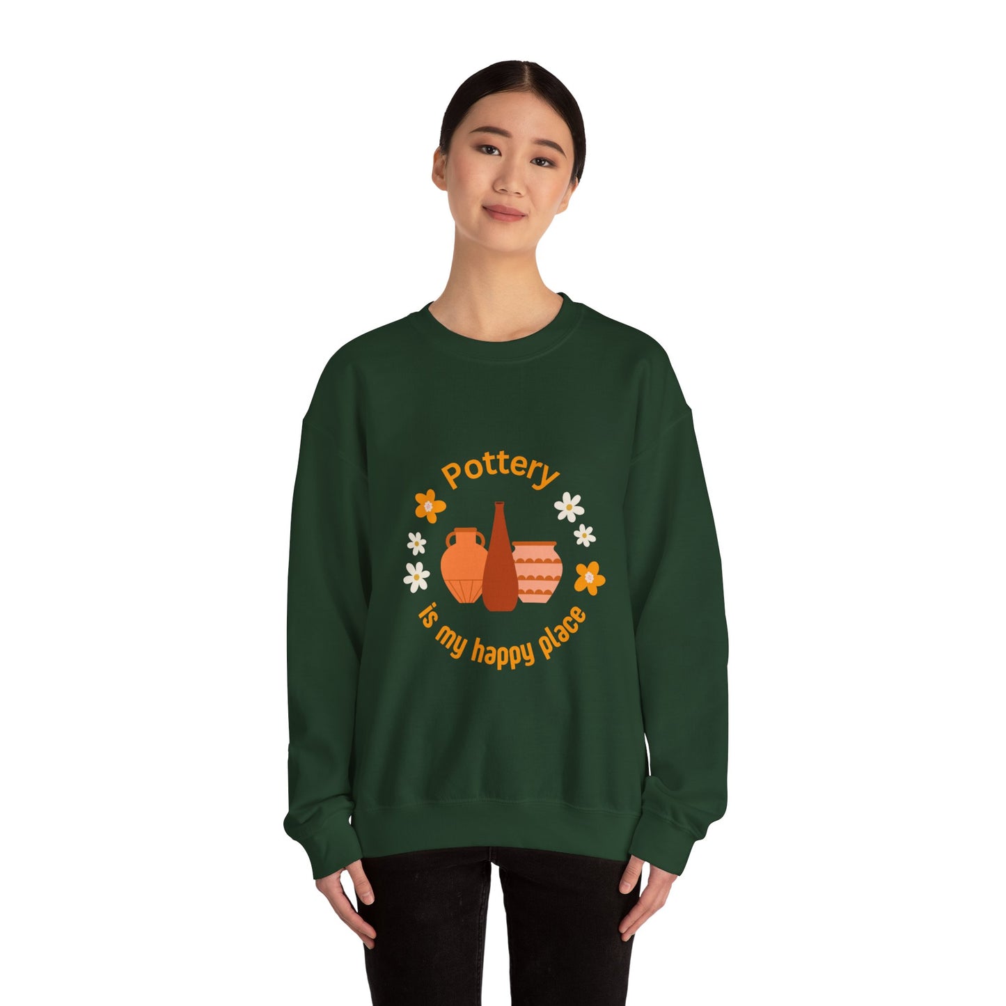 Pottery is my happy place - Unisex Crewneck Sweatshirt