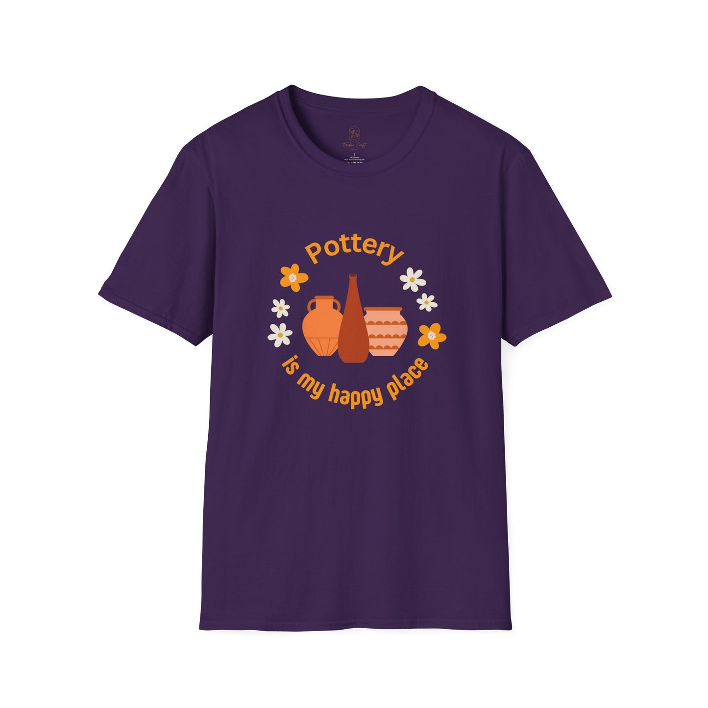 Pottery is my happy place - Unisex Softstyle T-Shirt