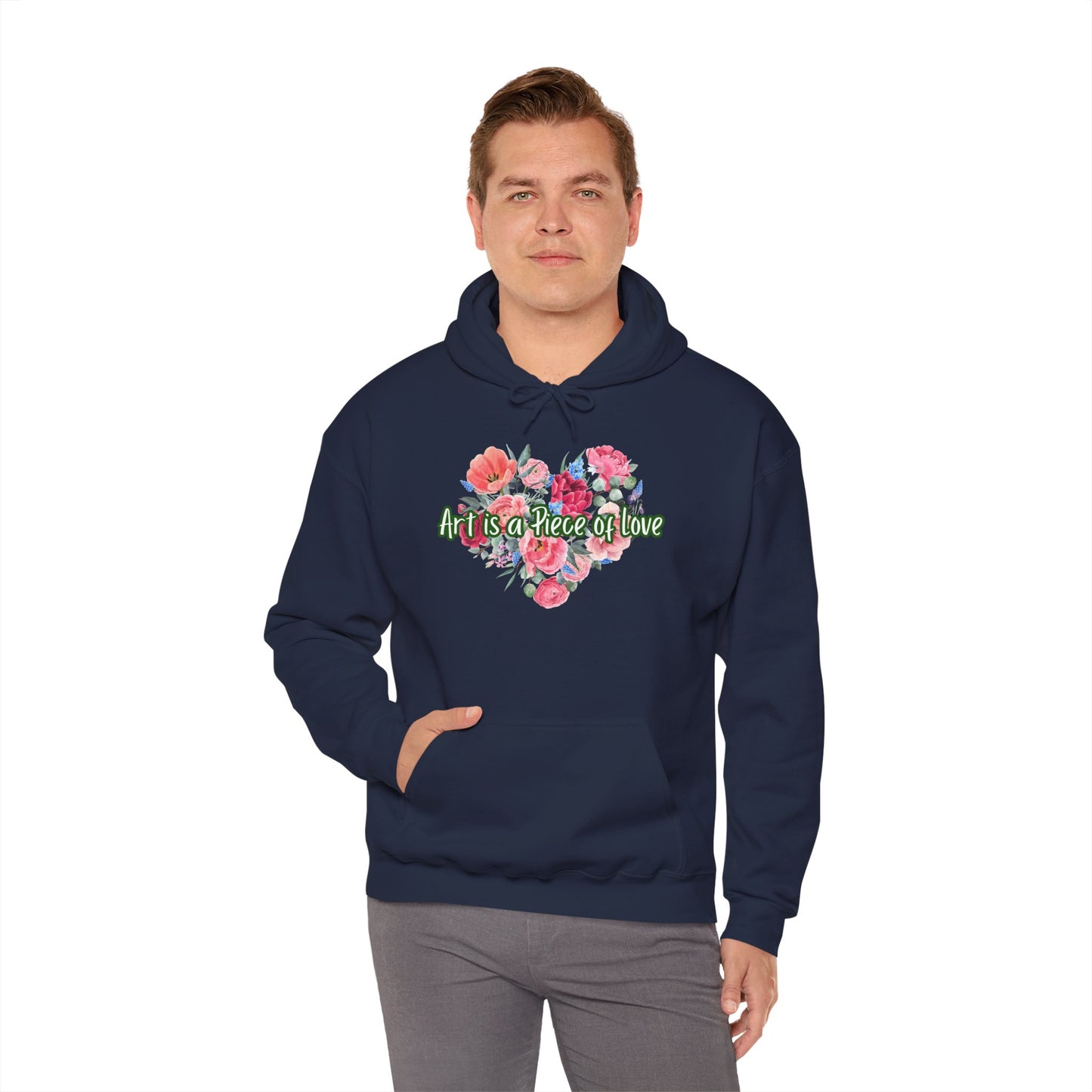 Art Is a Piece of Love Floral Hoodie