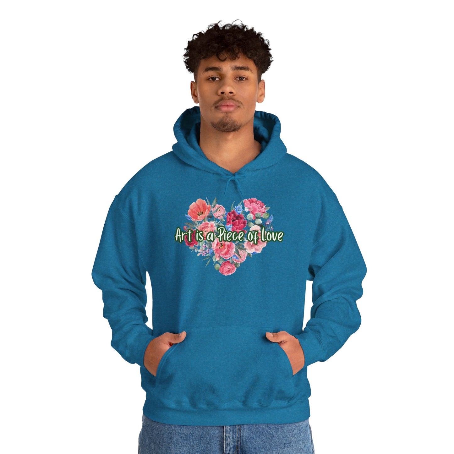 Art Is a Piece of Love Floral Hoodie
