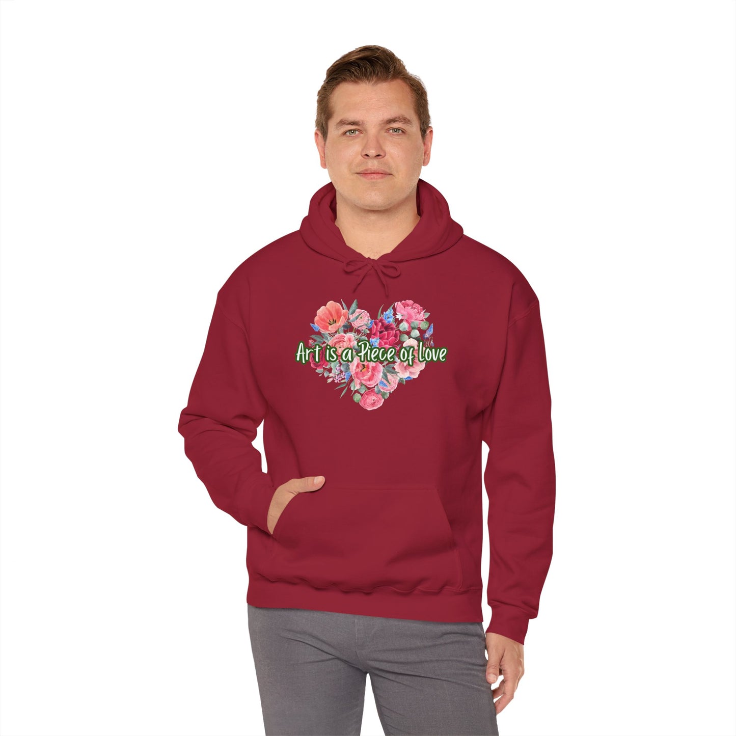 Art Is a Piece of Love Floral Hoodie