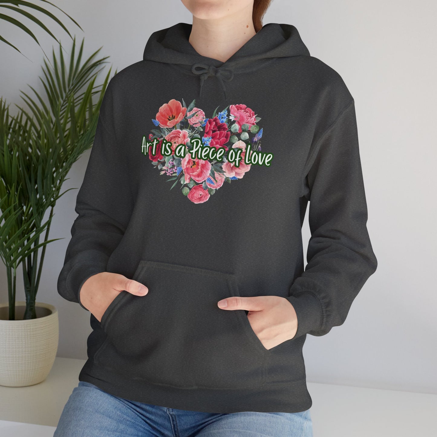 Art Is a Piece of Love Floral Hoodie