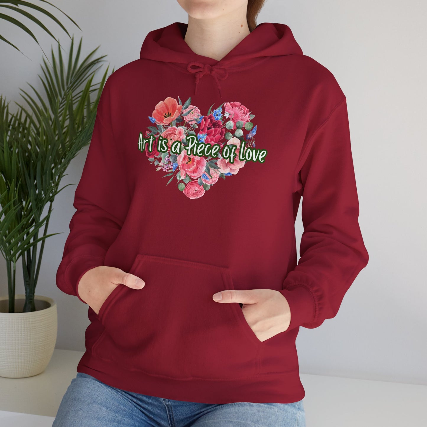 Art Is a Piece of Love Floral Hoodie