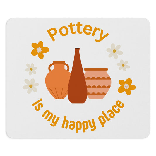 Pottery Lover's Mouse Pad, Creative Workspace Gift, Cozy Home Office Décor, Artisan Pottery Gifts, Flower Design